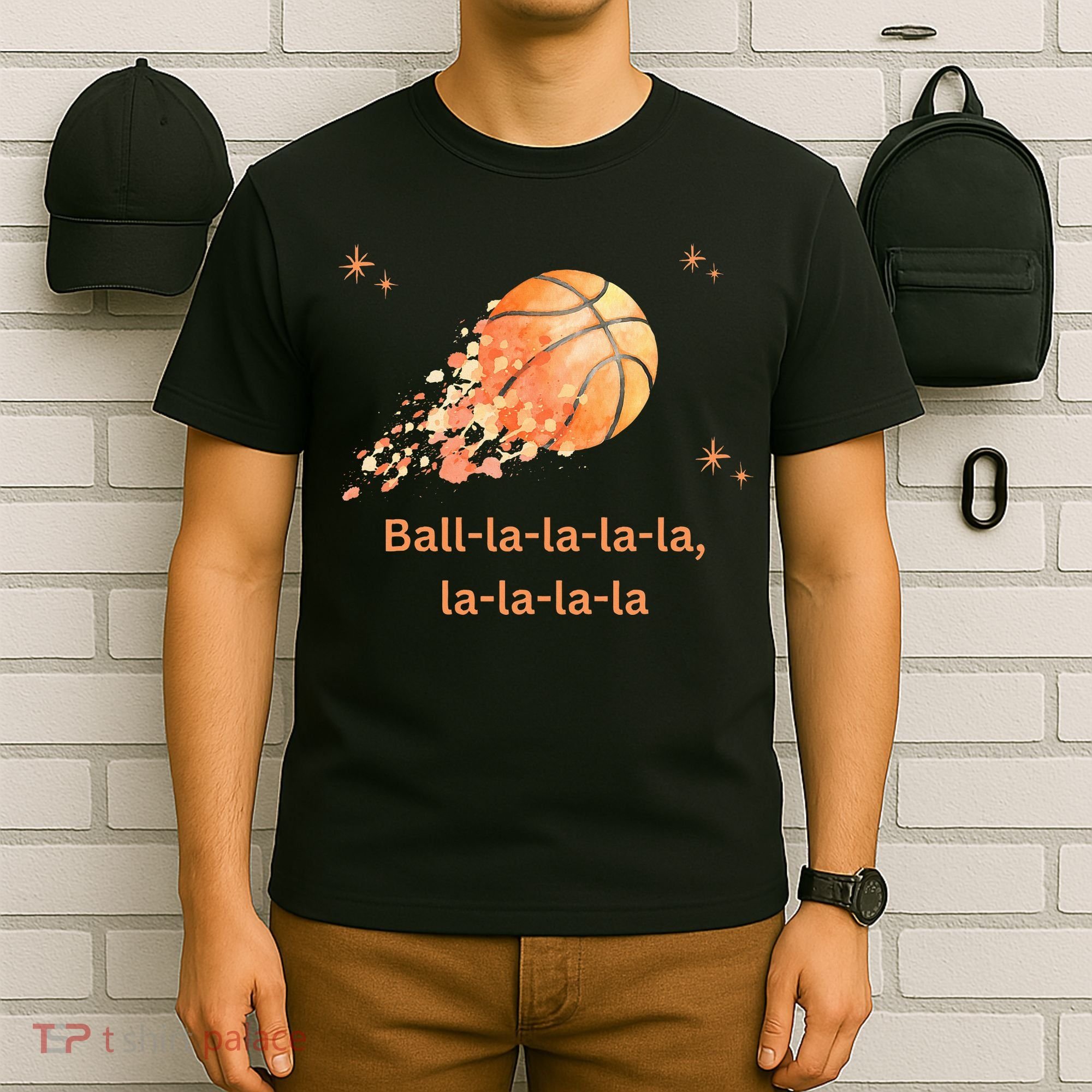 Funny Basketball Christmas Xmas Holiday Hoops Ball La La T-Shirt
