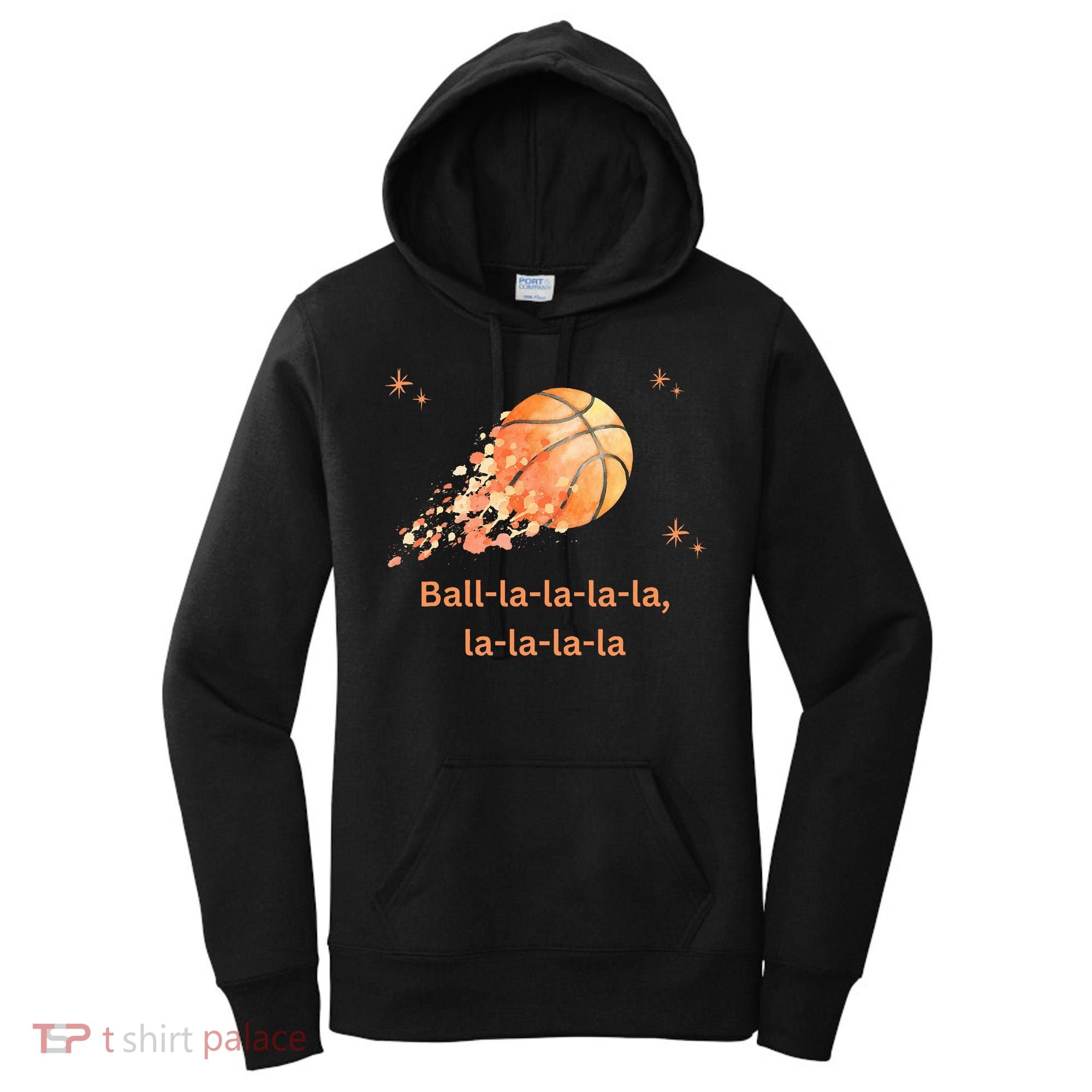 Funny Basketball Christmas Xmas Holiday Hoops Ball La La Women's Hoodie