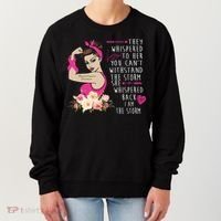Fight Breast Cancer Quote Messy Bun Women's Sweatshirt thumb 0