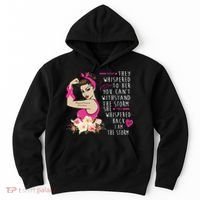 Fight Breast Cancer Quote Messy Bun Hoodie thumb 0