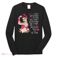 Fight Breast Cancer Quote Messy Bun Long Sleeve Shirt thumb 0