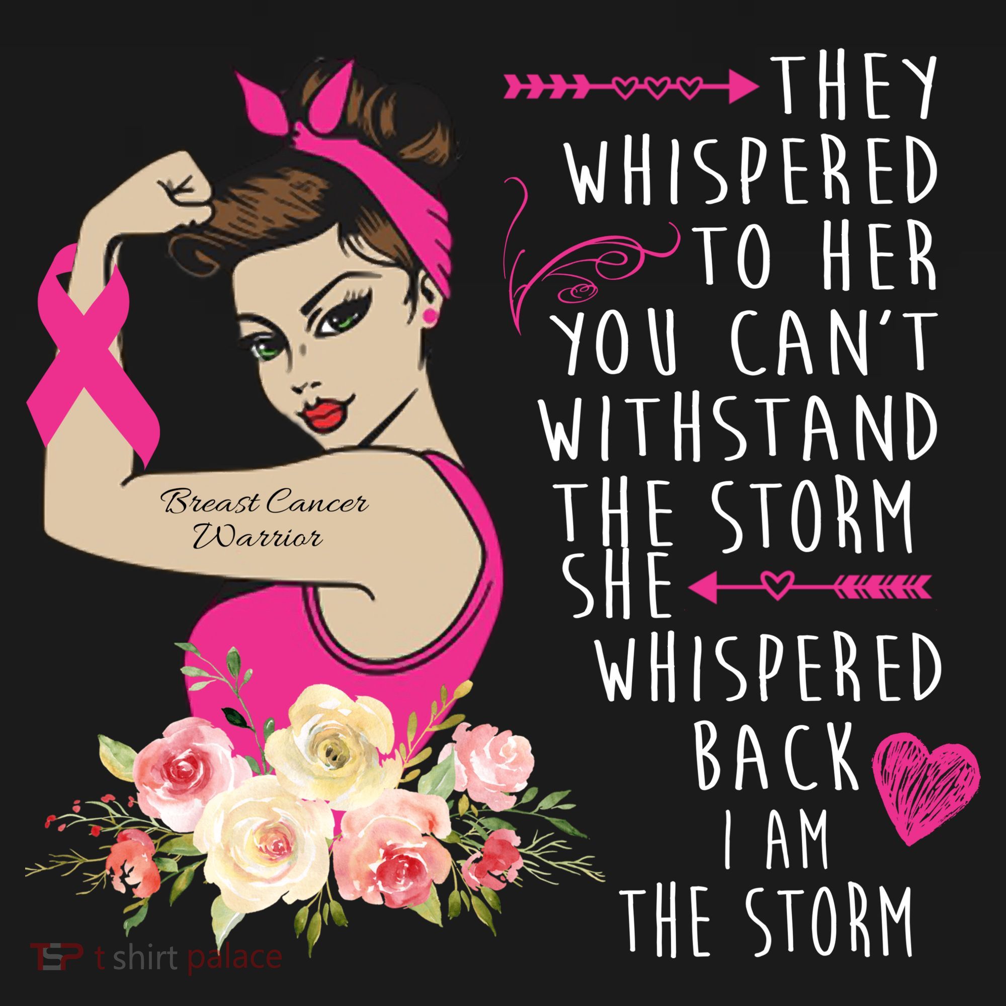 Fight Breast Cancer Quote Messy Bun Long Sleeve Shirt