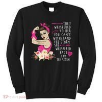 Fight Breast Cancer Quote Messy Bun Sweatshirt thumb 0