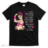 Fight Breast Cancer Quote Messy Bun T-Shirt thumb 0