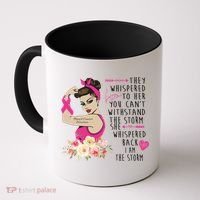 Fight Breast Cancer Quote Messy Bun Coffee Mug thumb 0