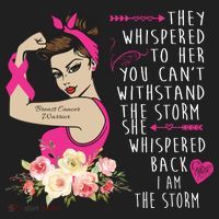 Fight Breast Cancer Quote Messy Bun Beanie thumb 2