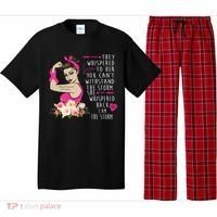 Fight Breast Cancer Quote Messy Bun Pajama Set thumb 0