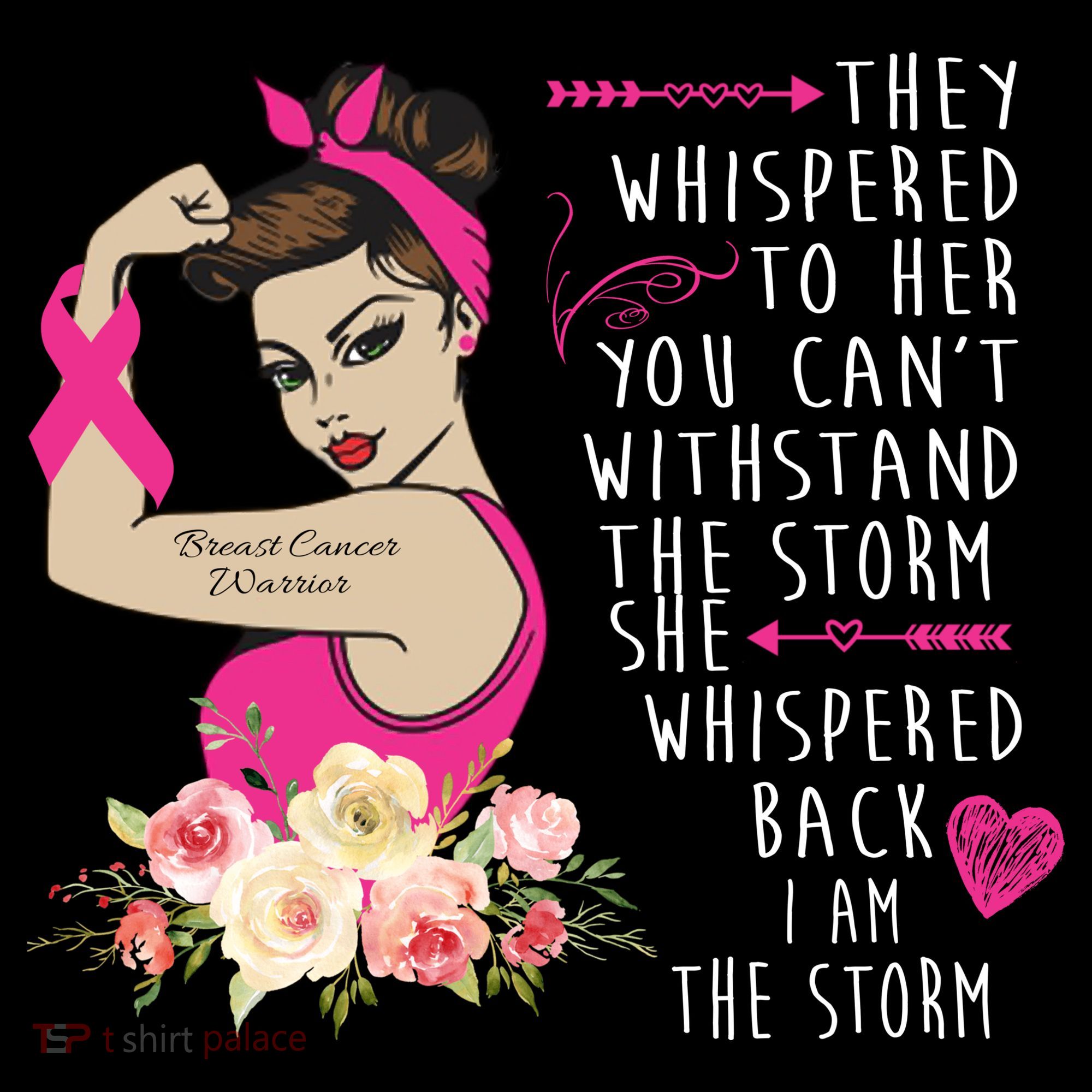 Fight Breast Cancer Quote Messy Bun Women's Hoodie