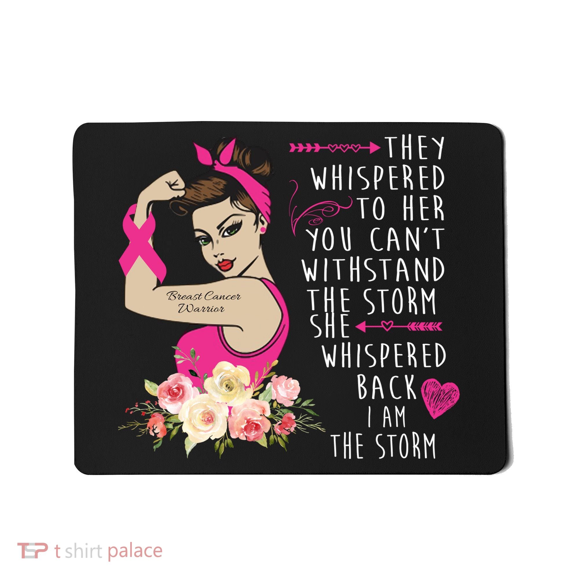 Fight Breast Cancer Quote Messy Bun Mousepad