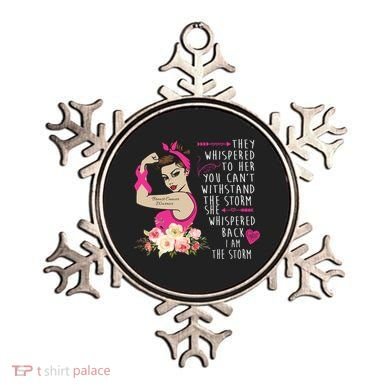 Fight Breast Cancer Quote Messy Bun Ornament