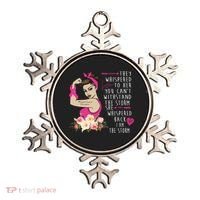 Fight Breast Cancer Quote Messy Bun Ornament thumb 0