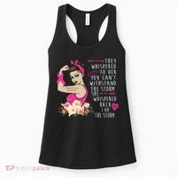 Fight Breast Cancer Quote Messy Bun Women's Tank Top thumb 0