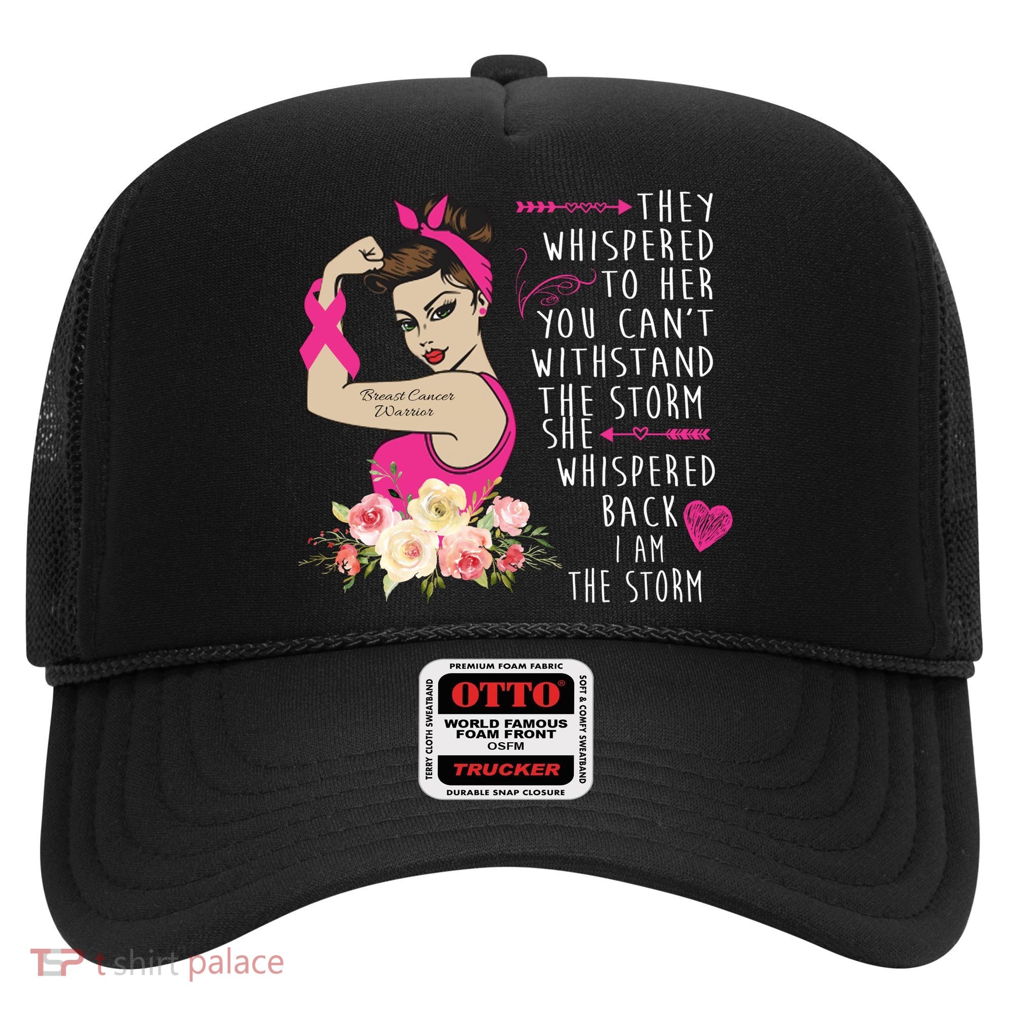 Fight Breast Cancer Quote Messy Bun Hat