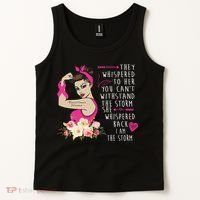 Fight Breast Cancer Quote Messy Bun Tank Top thumb 2