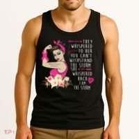 Fight Breast Cancer Quote Messy Bun Tank Top thumb 3