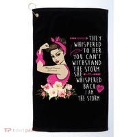 Fight Breast Cancer Quote Messy Bun Golf Towel thumb 0