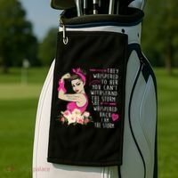 Fight Breast Cancer Quote Messy Bun Golf Towel thumb 2
