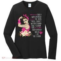 Fight Breast Cancer Quote Messy Bun Women's Long Sleeve Shirt thumb 0