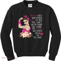 Fight Breast Cancer Quote Messy Bun Kids Sweatshirt thumb 0