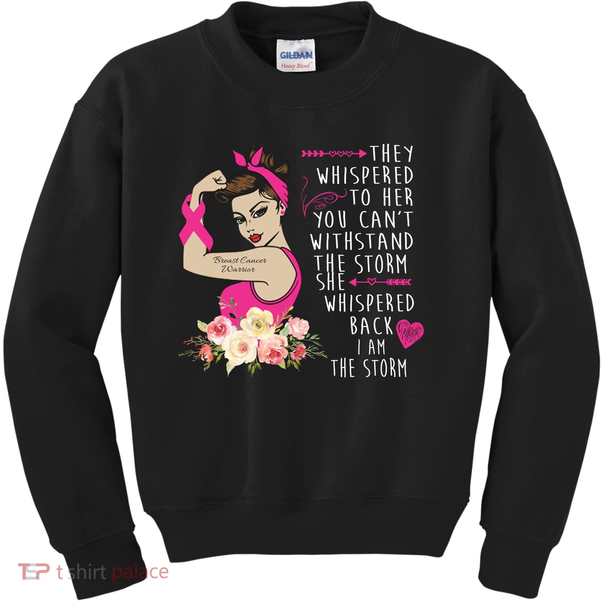 Fight Breast Cancer Quote Messy Bun Kids Sweatshirt