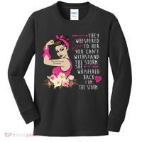 Fight Breast Cancer Quote Messy Bun Kids Long Sleeve Shirt thumb 0