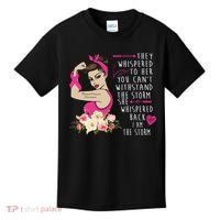 Fight Breast Cancer Quote Messy Bun Kids T-Shirt thumb 0