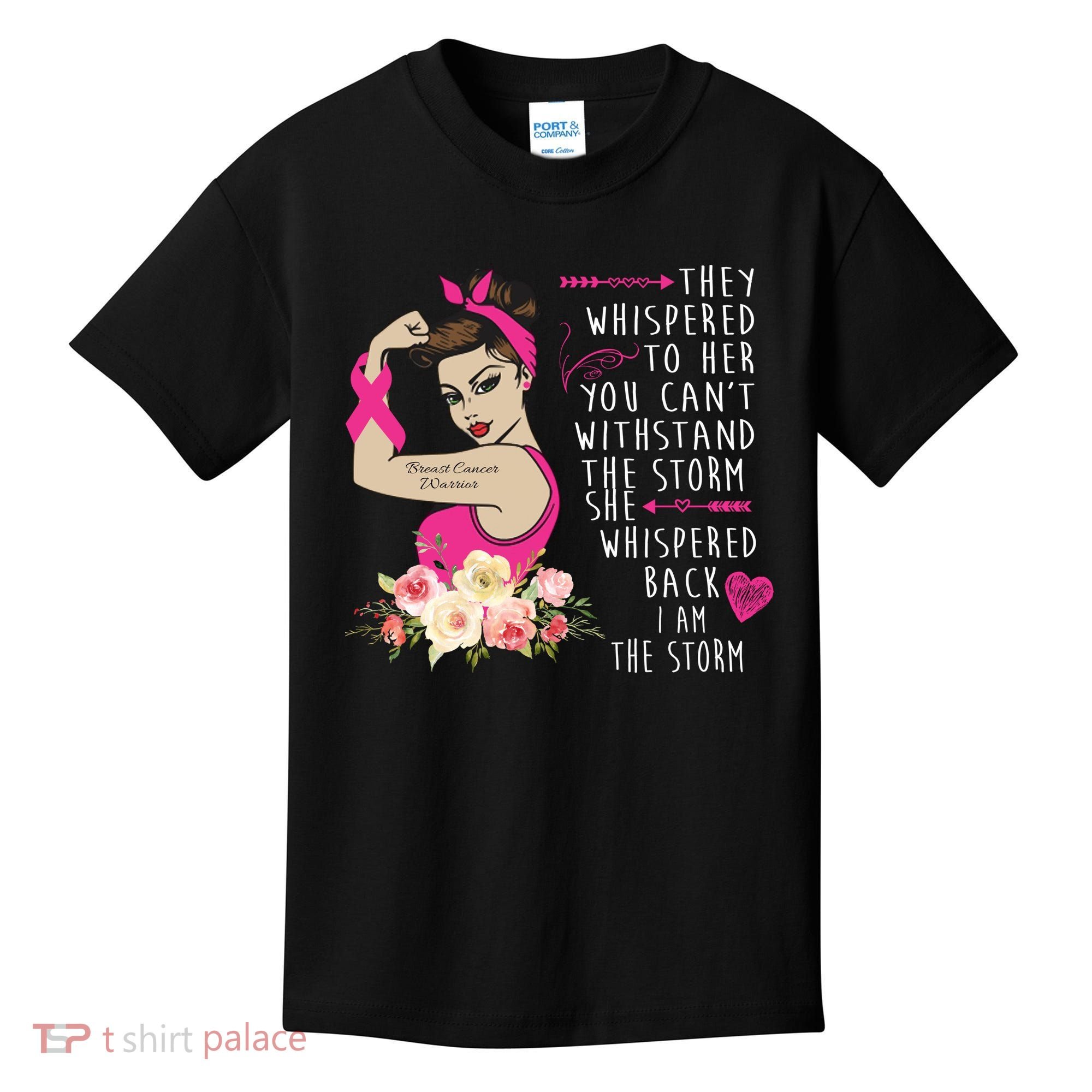 Fight Breast Cancer Quote Messy Bun Kids T-Shirt