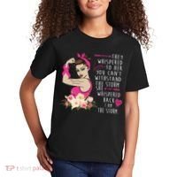 Fight Breast Cancer Quote Messy Bun Kids T-Shirt thumb 2