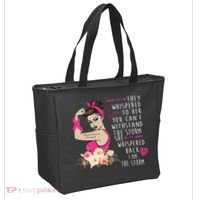Fight Breast Cancer Quote Messy Bun Tote Bag thumb 2