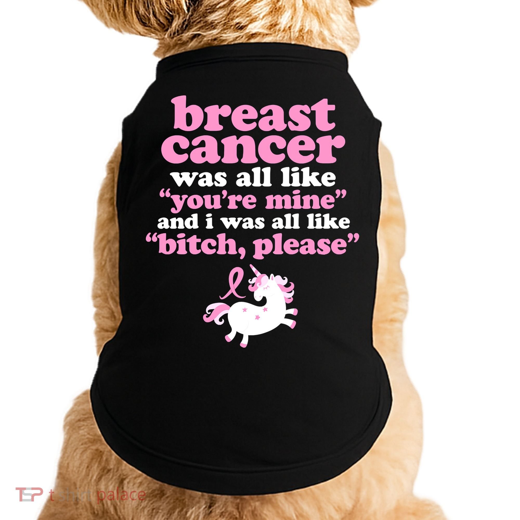 Funny Breast Cancer Survivor Bitch Please Unicorn Doggie Tank