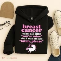 Funny Breast Cancer Survivor Bitch Please Unicorn Hoodie thumb 4