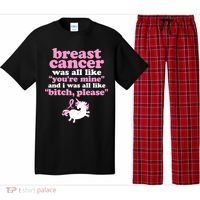 Funny Breast Cancer Survivor Bitch Please Unicorn Pajama Set thumb 0