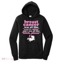 Funny Breast Cancer Survivor Bitch Please Unicorn Women's Hoodie thumb 0