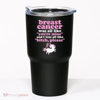 Funny Breast Cancer Survivor Bitch Please Unicorn Tumbler thumb 0
