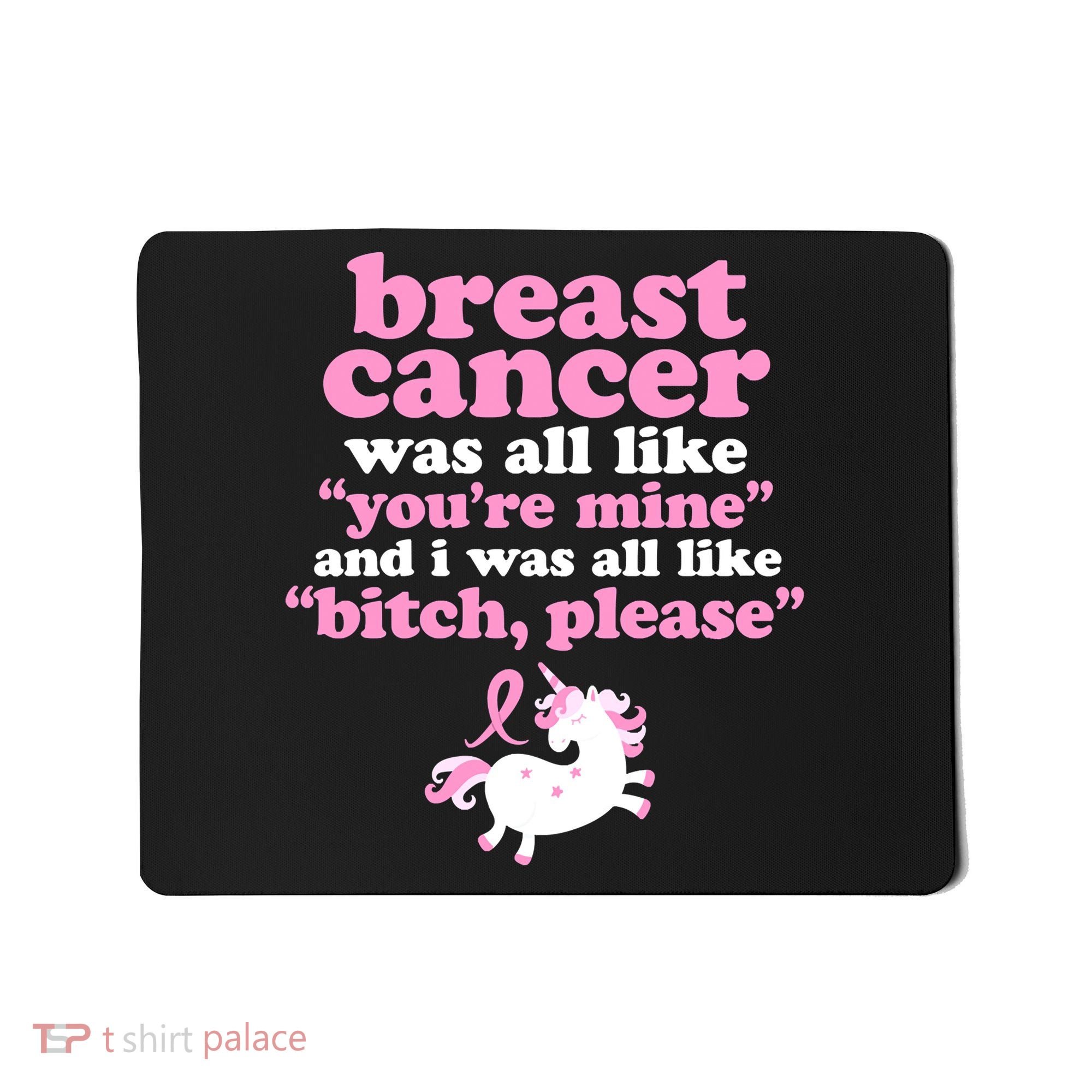 Funny Breast Cancer Survivor Bitch Please Unicorn Mousepad