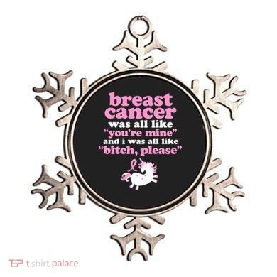 Funny Breast Cancer Survivor Bitch Please Unicorn Ornament