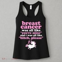 Funny Breast Cancer Survivor Bitch Please Unicorn Women's Tank Top thumb 3