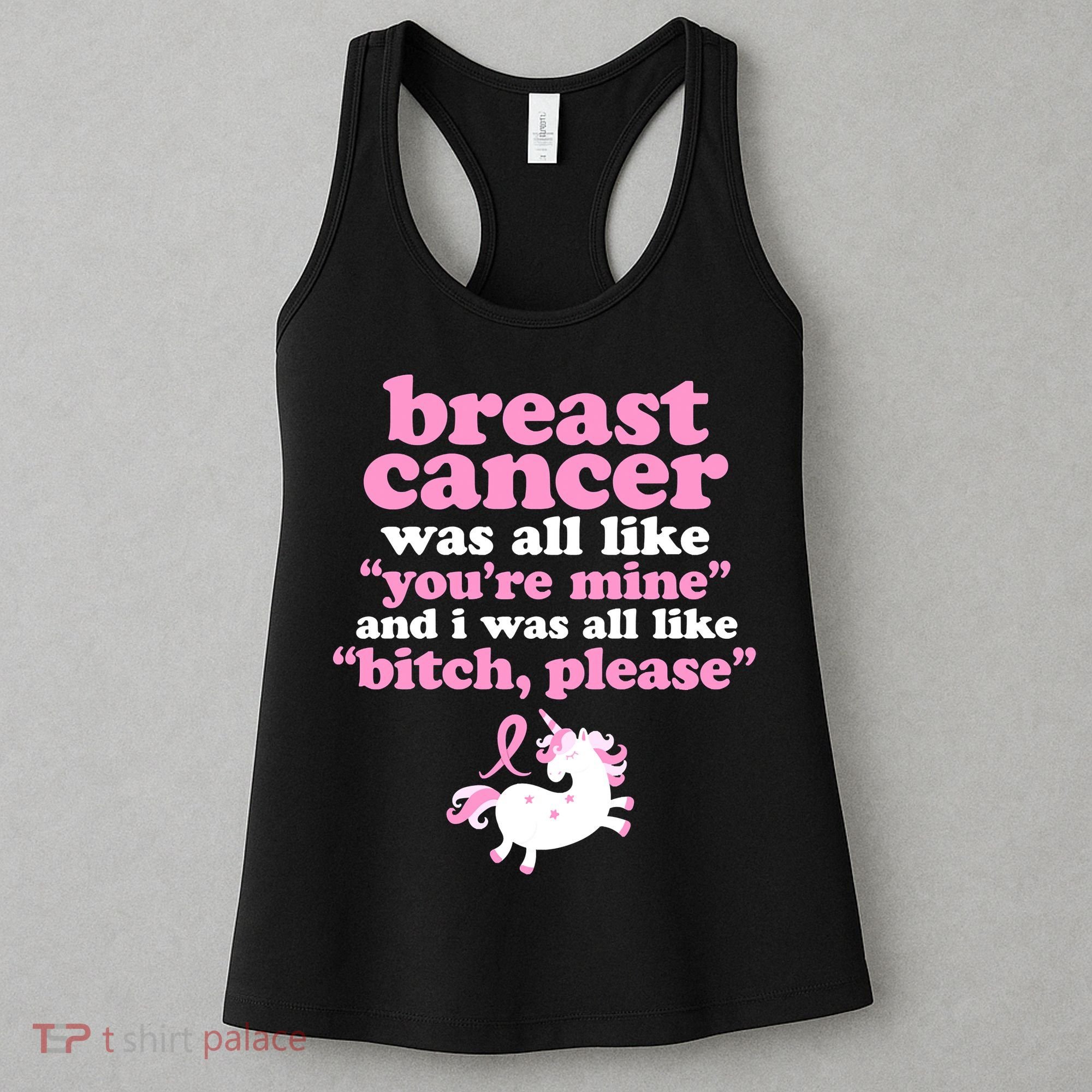 Funny Breast Cancer Survivor Bitch Please Unicorn Women's Tank Top