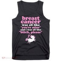 Funny Breast Cancer Survivor Bitch Please Unicorn Tank Top thumb 0
