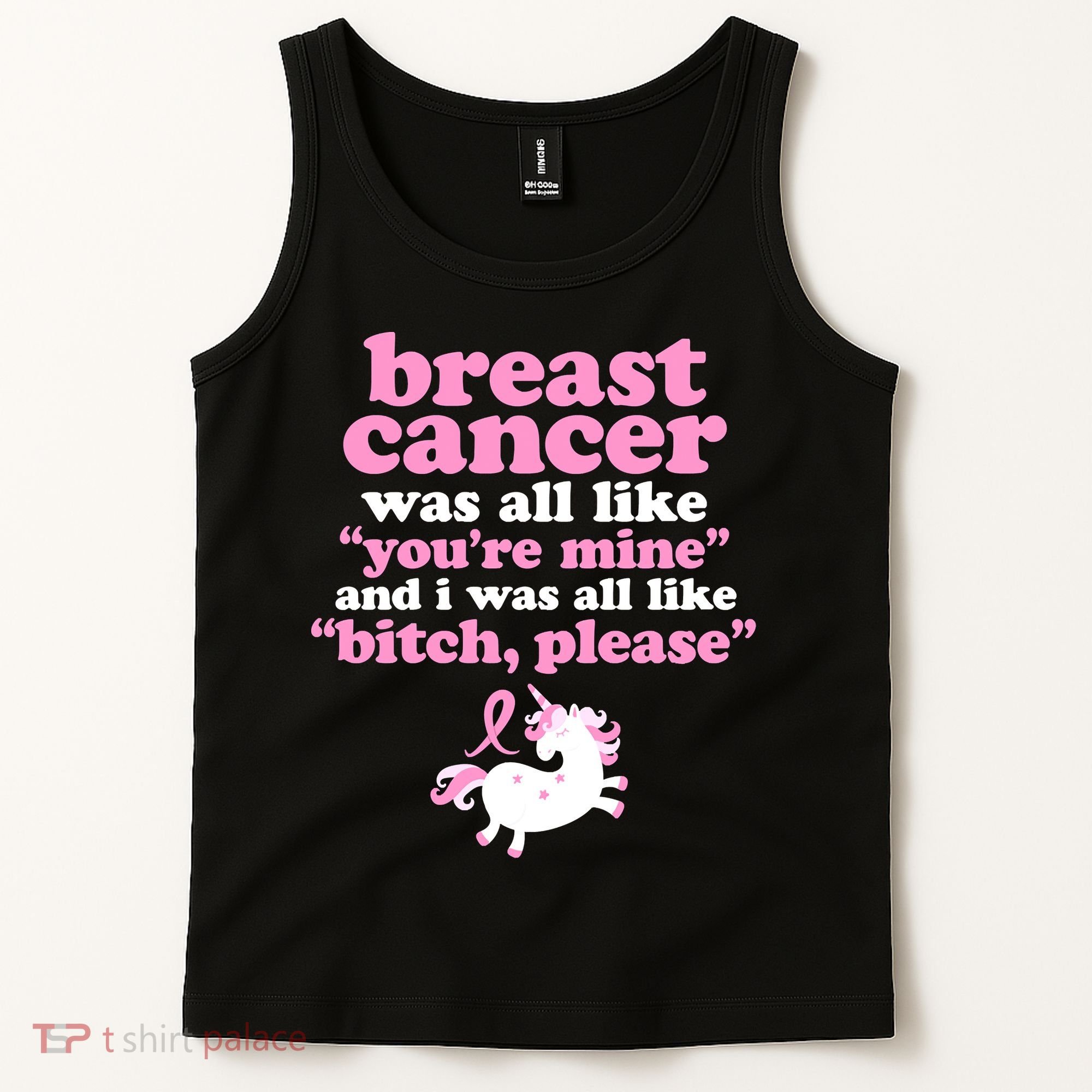 Funny Breast Cancer Survivor Bitch Please Unicorn Tank Top