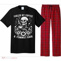 Fueled By Coffee And Feminist Rage Feminism Skeleton Pajama Set thumb 0