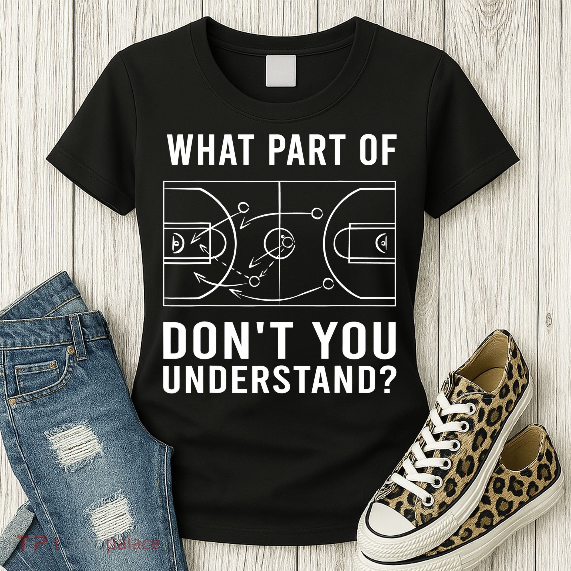 Funny Basketball Coach Gift For Men Women Tactic Diagram Board Gift Women's T-Shirt