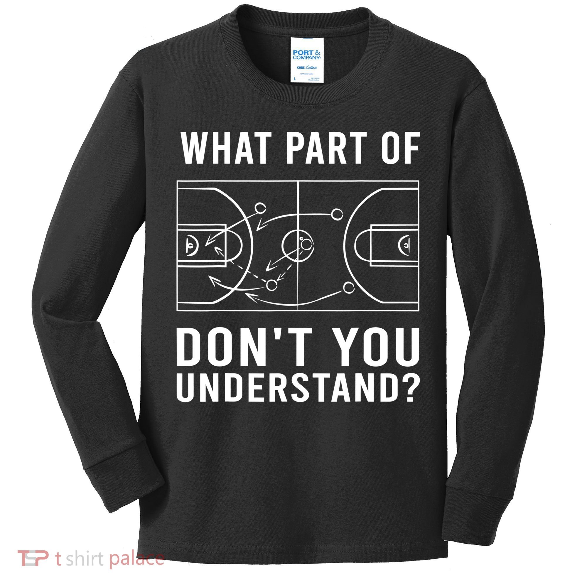 Funny Basketball Coach Gift For Men Women Tactic Diagram Board Gift Kids Long Sleeve Shirt