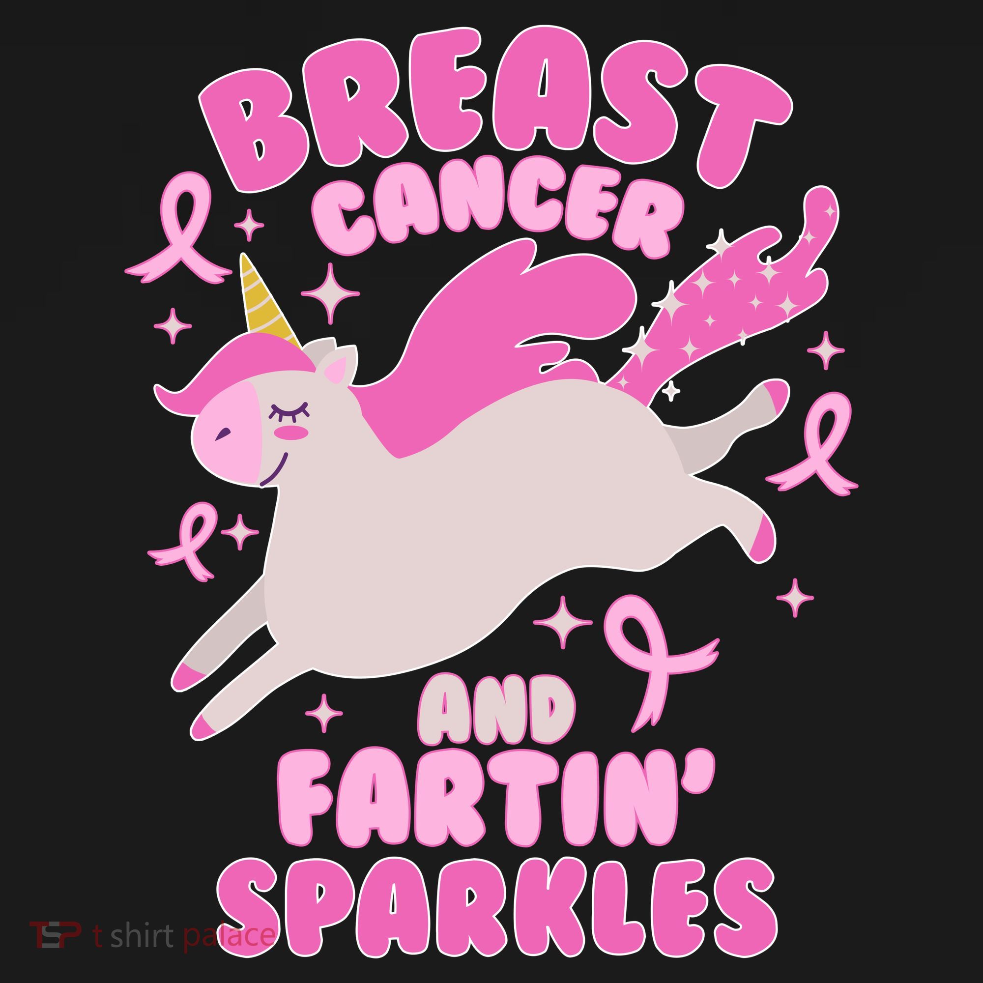 Funny Breast Cancer And Fartin' Sparkles Unicorn Women's Tank Top