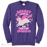 Funny Breast Cancer And Fartin' Sparkles Unicorn Sweatshirt thumb 0