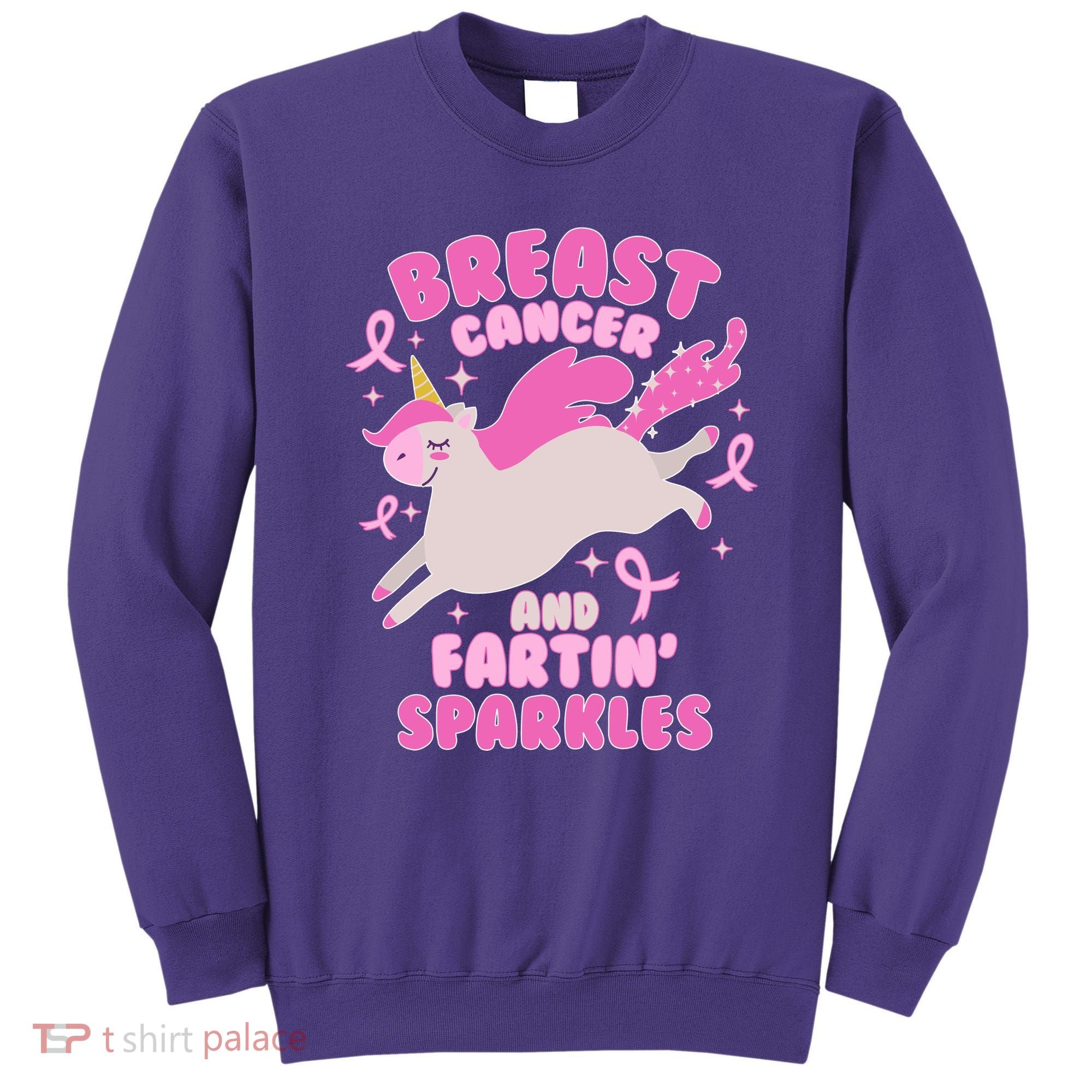 Funny Breast Cancer And Fartin' Sparkles Unicorn Sweatshirt