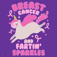 Funny Breast Cancer And Fartin' Sparkles Unicorn Mousepad thumb 1