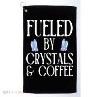 Fueled By Crystals & Coffee Golf Towel thumb 0