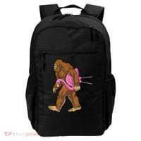 Funny Bigfoot Carry Flamingo Walking Sasquatch Believe Backpack thumb 0