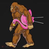 Funny Bigfoot Carry Flamingo Walking Sasquatch Believe Women's Tank Top thumb 5